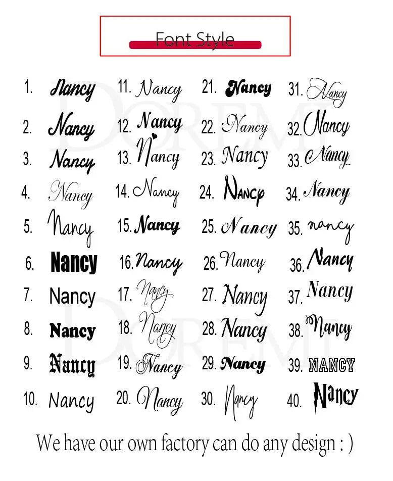 DOREMI Personalized Name Stainless Steel Necklace Font Customized Initial Letter Nameplate Necklace Custom Jewelry Girl Women