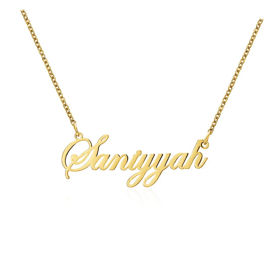 DOREMI  Personalized Name Stainless Steel Necklace Font Customized Initial Letter Nameplate Necklace Custom Jewelry Girl Women