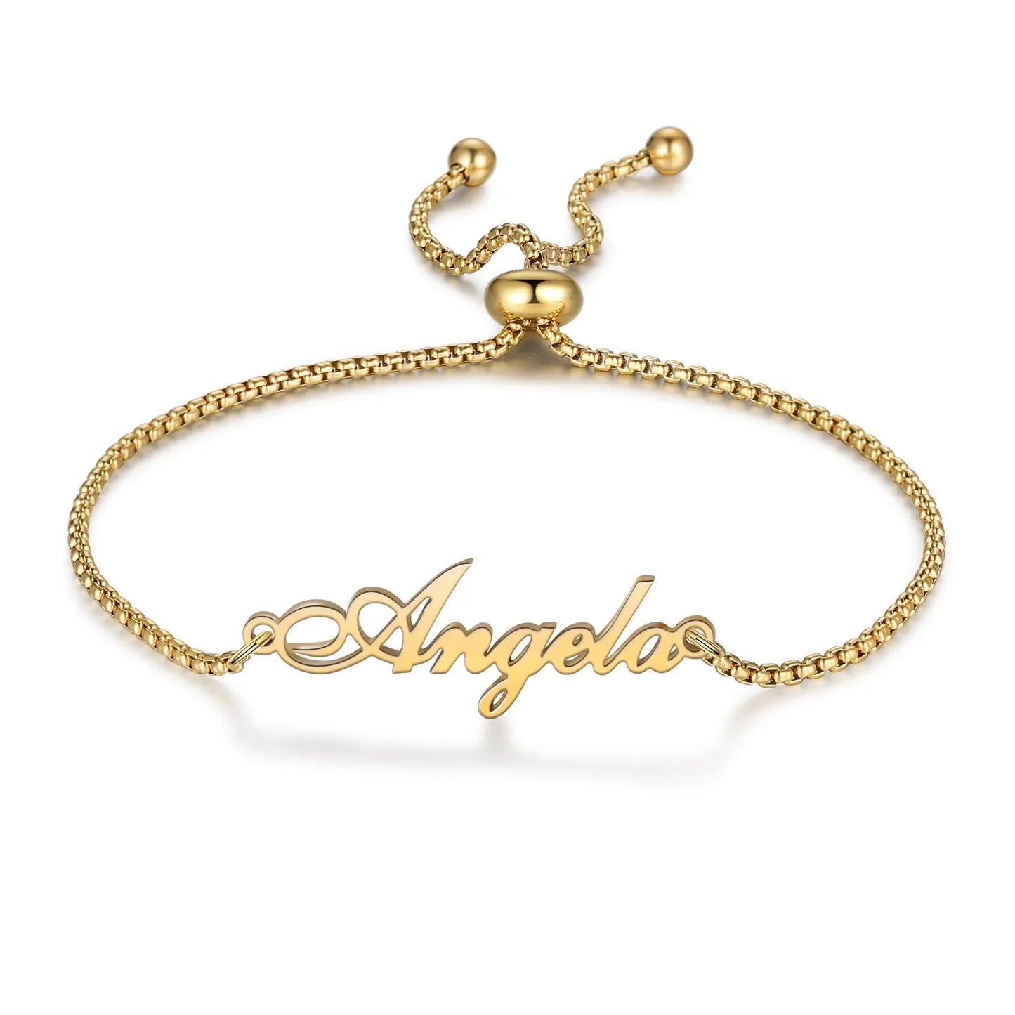 Fashion and Personalized Jewelry Stainless Steel Bead Customized English Letter Adjustable Bracelet for Couple